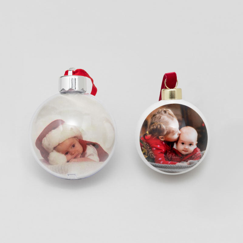 PERSONALISED PHOTO CHRISTMAS SANTA CLAUS BAUBLE ADD NAME TREE DECORATION 2